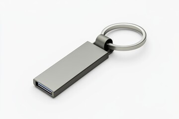 Gray swivel USB flash drive with sleek metallic finish and rotating cover isolated on a white background, perfect for data storage and branding purposes