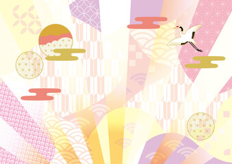 ポップな和風柄　デザイン背景