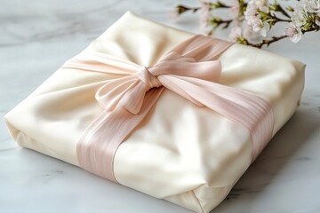 South Korean traditional silk has no pattern and it's a gift wrapped beautifully.