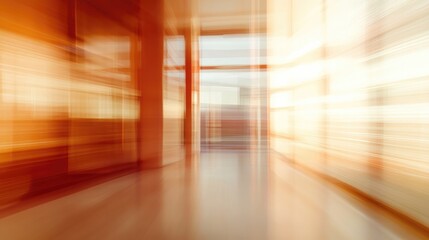 Abstract blurred depiction of a contemporary office interior featuring vibrant colors and a professional atmosphere with an emphasis on spaciousness.