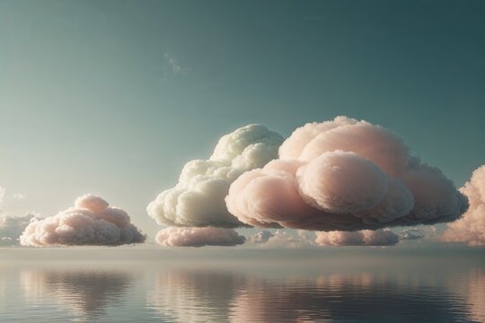 Serene 3D Environment with Natural Pastel Cloudscapes