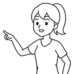 illustration of a girl pointing finger