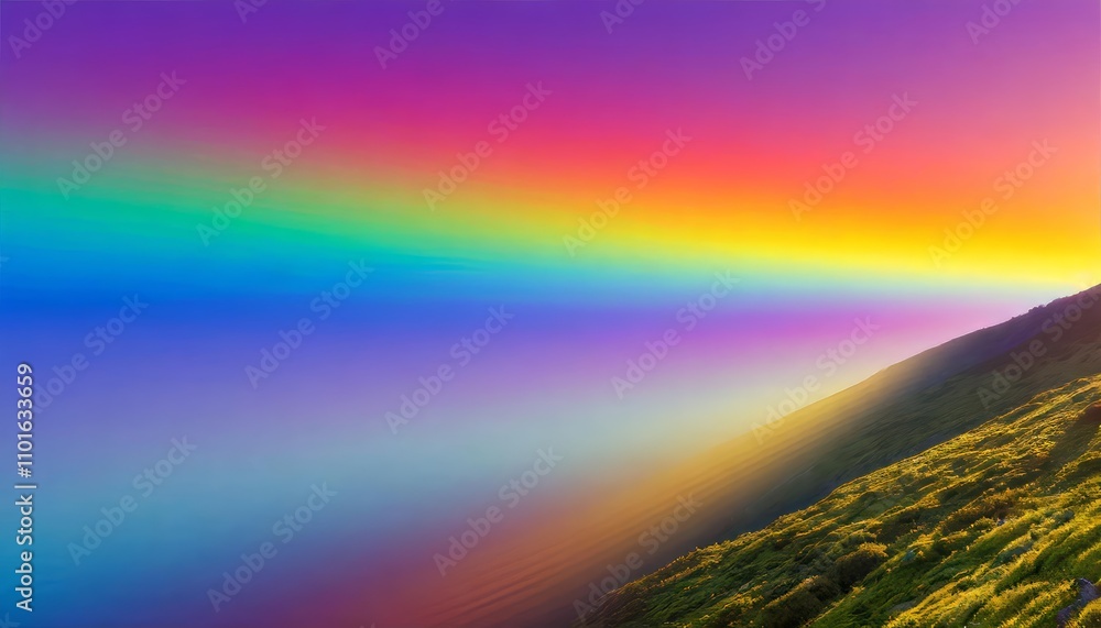 Poster vibrant and dynamic rainbow gradient overlay in high-resolution - perfect for creative design projec