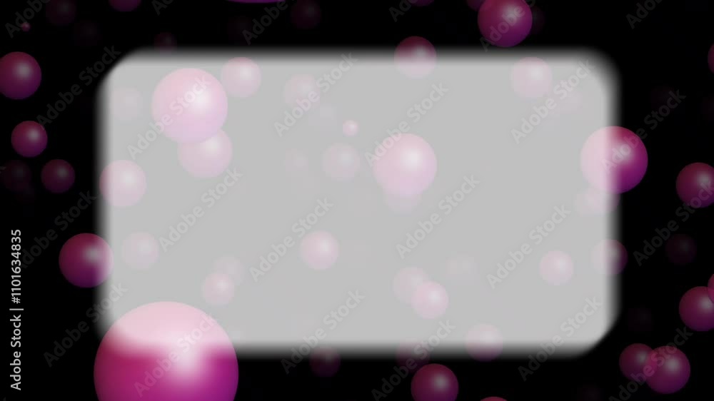 Poster red balls particals background with morphism template for any text