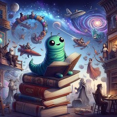 The Bookworm's Guide to the Galaxy A bookworm travels through di