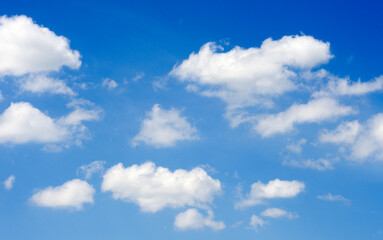 White clouds in blue sky