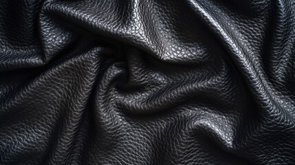 Obraz premium Elegant Black Leather Texture Close-Up