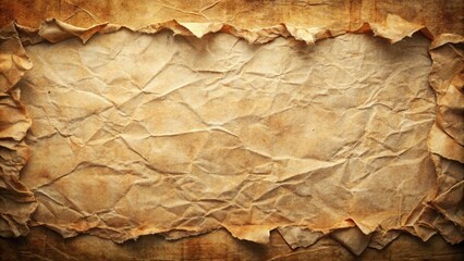Fototapeta premium Aged, Textured Paper Background with Torn Edges and Crumpled Surface Ideal for Vintage Designs and Retro Projects