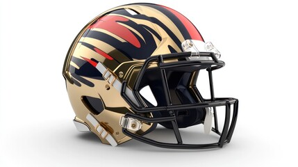 Fototapeta premium Stylish Gold And Black American Football Helmet