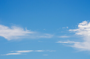 White clouds in blue sky