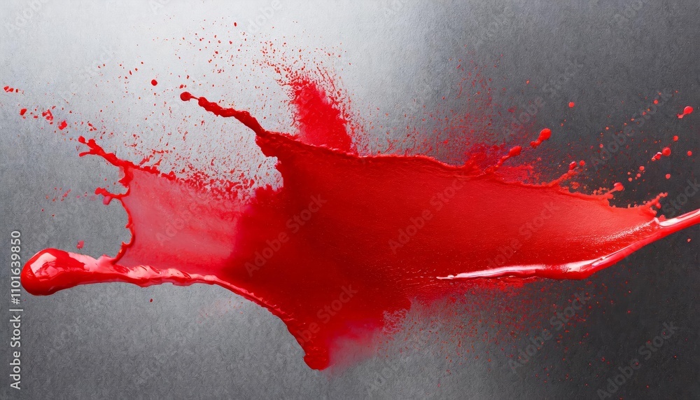 Aufkleber dynamic red splash paint stain with transparent background for design projects, abstract art, and di