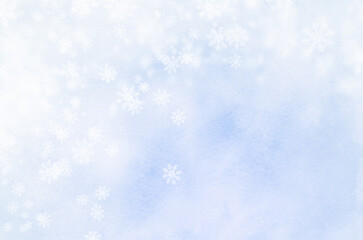 Festive Christmas  blue background with snowflakes