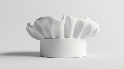 A Single White Chefs Hat on a White Background
