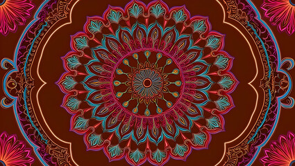 Obraz premium Wallpaper graphics Neon Radiance Mandala