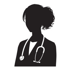 female doctor silhouette vector illustration