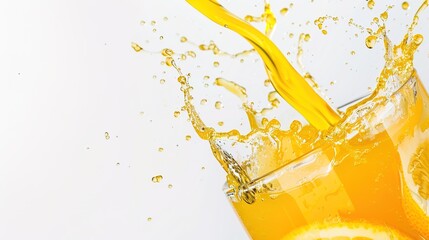 Splashing Juice and Wine on a White Background - A Vivid and Colorful Liquid Display. The Dynamic Splashing of the Juice and Wine, with Their Rich Hues and Transparent Textures, Creating a Captivating