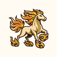 Horse Flame Mascot Vector Illustration