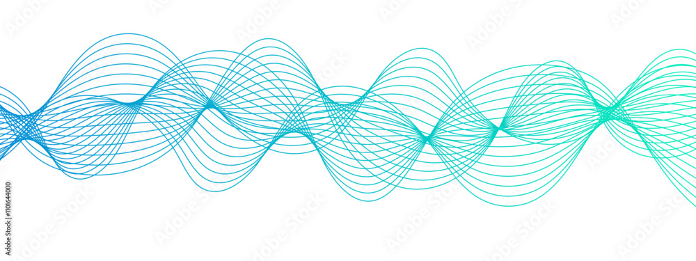 Aufkleber Abstract colorful glowing frequency sound wave technology curve lines. Geometric Technology, data frequency gradient lines. Flowing wave lines and glowing design for banner, wallpaper, Business card