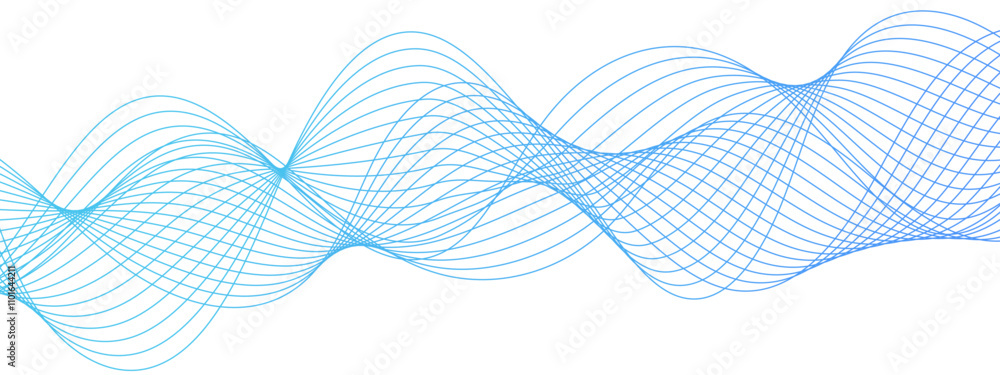 Poster Abstract colorful glowing frequency sound wave technology curve lines. Geometric Technology, data frequency gradient lines. Flowing wave lines and glowing design for banner, wallpaper, Business card