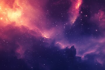 Fototapeta premium A vibrant cosmic scene filled with clouds and stars, evoking a sense of wonder.