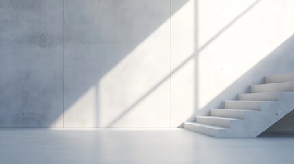 Obraz premium A Sichtbeton wall with its raw, exposed concrete texture, offering a minimalist, industrial aesthetic that contrasts with softer, more refined elements in a modern space.