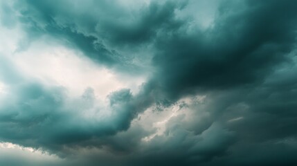 Fototapeta premium A stormy cloud-filled sky with lightning bolts striking down, creating a dramatic and intense natural backdrop, perfect for a mood of tension and power.