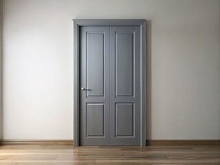 Gray Wooden Closet Door Panoramic Background 3D Render