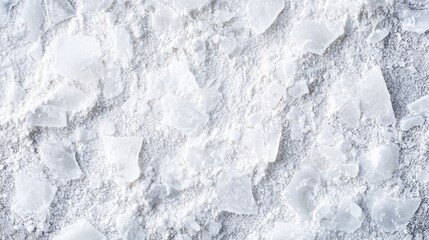 Obraz premium Aerial view of a textured white sand surface with unique salt patterns, creating an abstract and visually striking background.