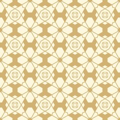 geometric seamless pattern in gold color for textile, carpet, wallpaper and fabric