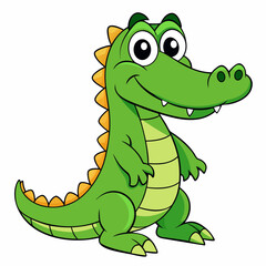 Fototapeta premium Cute Cartoon Crocodile Illustration