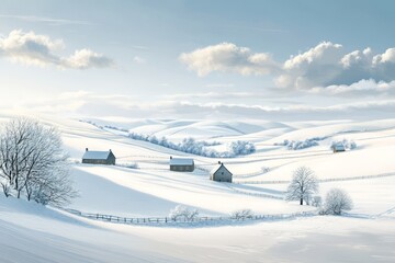 Obraz premium Serene Winter Landscape for St. Stephen's Day
