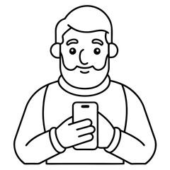  internet and smartphone addiction cartoon illustration