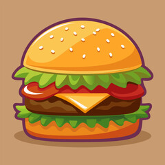 Delicious Cheeseburger Illustration: A Culinary Masterpiece
