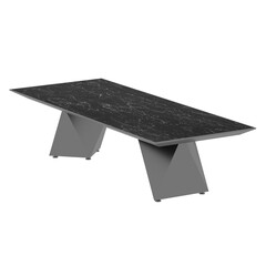 3d render rectangular table with transparent background