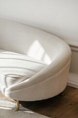 Modern living room sofa with elegant design and natural light