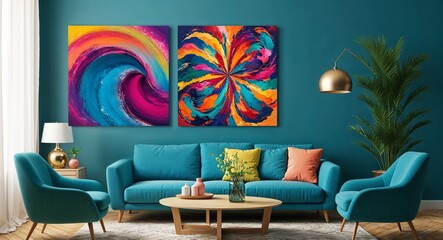 Modern abstract wall art to create a vibrant focal point