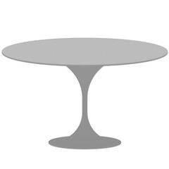 3d render round table with transparent background
