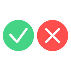 Cross check mark icons. Yes or no. Vector illustration