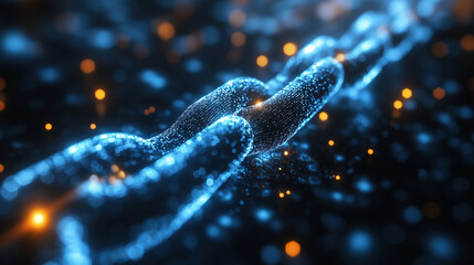 Digital chain link representation symbolizing connectivity and technology advancements in modern data networks. Generative AI