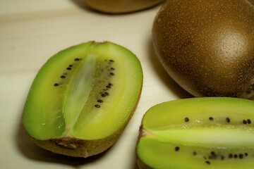 Close up of kiwi fruit. Close-up image of sliced green kiwi fruit.