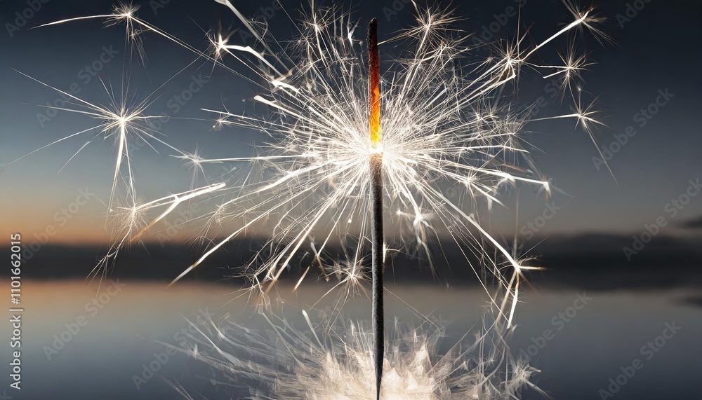 Aufkleber high-quality image of sparkler isolated on transparent background with glowing light effects, perfec