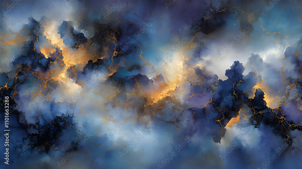 Poster dynamic abstract clouds digital art vivid colors imaginative environment atmospheric viewpoint surre
