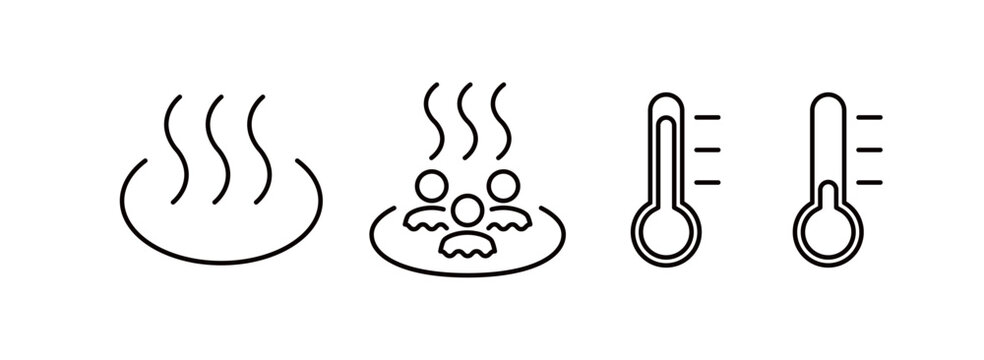 Icon set related to hot spring