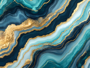 Obraz premium Abstract ocean-inspired artwork digital design home decor colorful layers aesthetic viewpoint modern concept