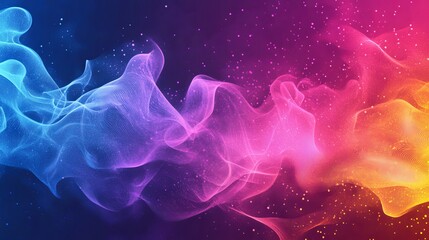 Obraz premium Vector halftone smoke effect. Vibrant abstract background. Retro 80's style colors and textures. 