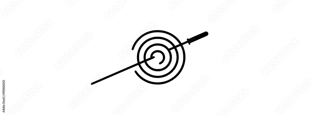 Aufkleber a modern visual of a single target line with an arrow in the center, illustrating the business idea 