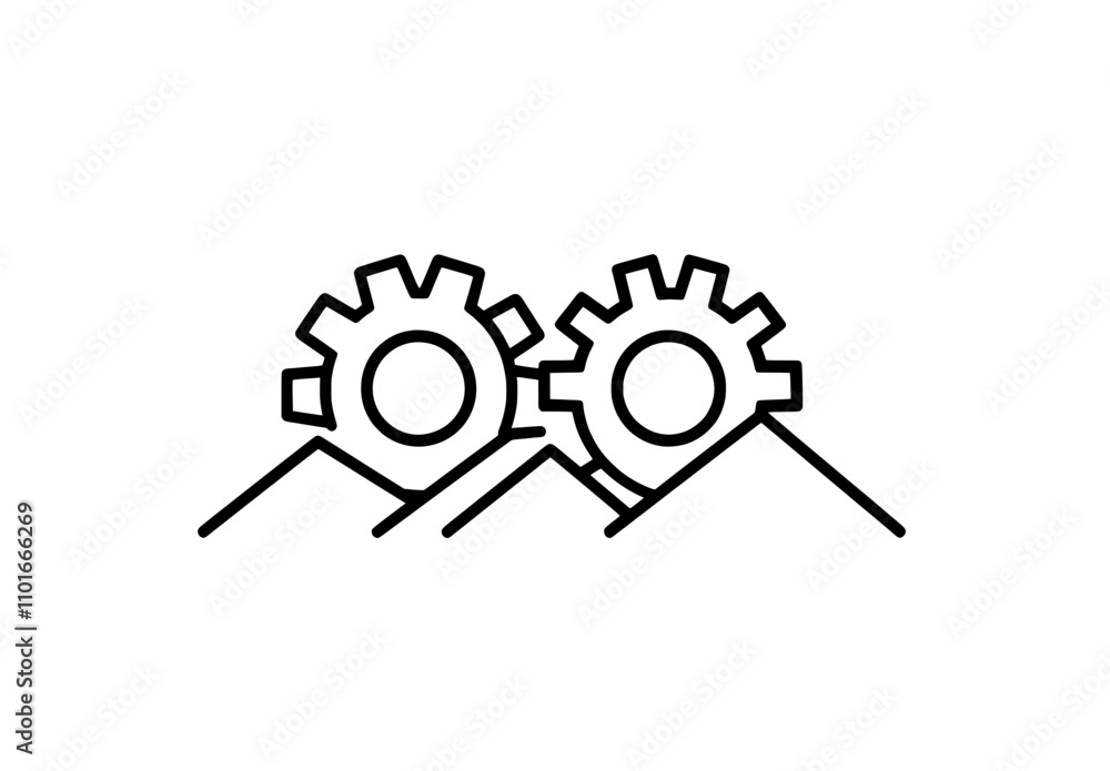 Poster modern setting icon depicted in a single, continuous line drawing.