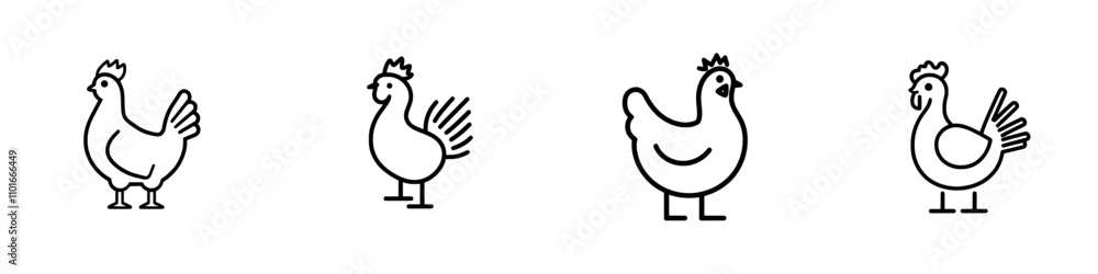 Poster a single continuous line drawing of a chicken.