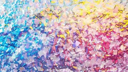 Fototapeta premium Holographic Rainbow Foil Iridescent Texture Abstract Hologram Background - A Mesmerizing and Futuristic Visual Wonder. The Shimmering and Ever - Changing Holographic Rainbow Foil with Its Iridescent 