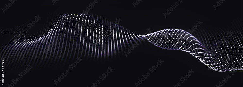 Poster digital technology background. dynamic wave of glowing points. futuristic background for presentatio